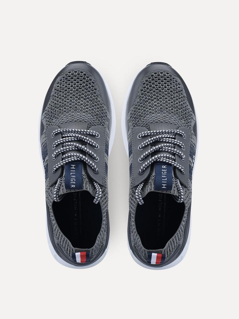 Férfi Tommy Hilfiger Mesh hilfiger logo Sneaker Szürke | HU 1408RVD